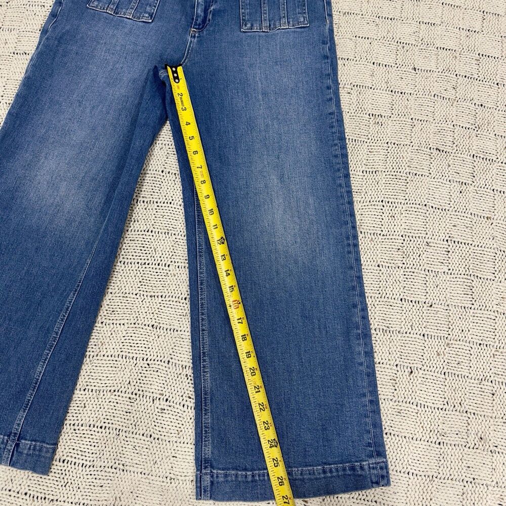 PAIGE Anessa Jeans Womens 31 High Rise Ankle Wide Leg Patch Pocket Blue - Picture 9 of 10